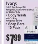 Ivory Body Wash / Soap Bars