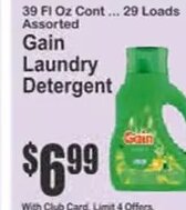 Gain Laundry Detergent at Key Food