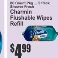 Charmin Flushable Wipes Refill at Key Food