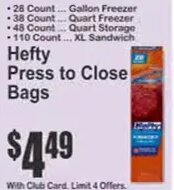 Hefty Press to Close Bags at Key Food