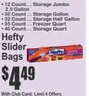 Hefty Slider Bags at Key Food