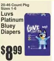 Luvs Platinum Bluey Diapers at Key Food