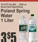 Poland Spring Water 1 Liter at Key Food