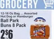 Ball Park Buns 8 Pack at Key Food