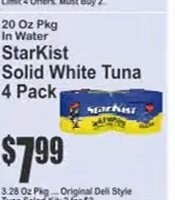 Starkist Solid White Tuna 4 Pack at Key Food
