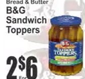 B&G Sandwich Toppers