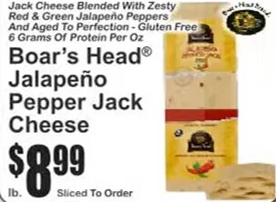 Boar's Head Jalapeño Pepper Jack Cheese
