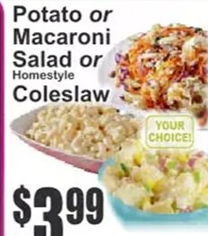Potato or Macaroni Salad or Homestyle Coleslaw at Key Food