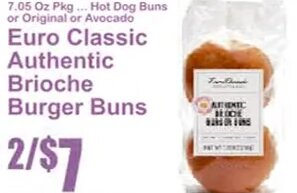 Euro Classic Authentic Brioche Burger Buns at Key Food