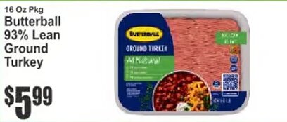 Butterball 93% Lean Ground Turkey at Key Food