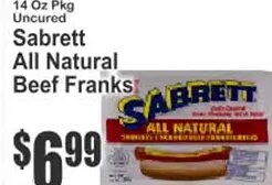 Sabrett All Natural Beef Franks at Key Food