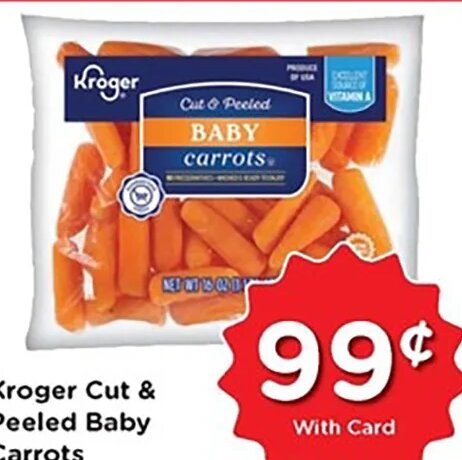 Kroger Cut & Peeled Baby Carrots