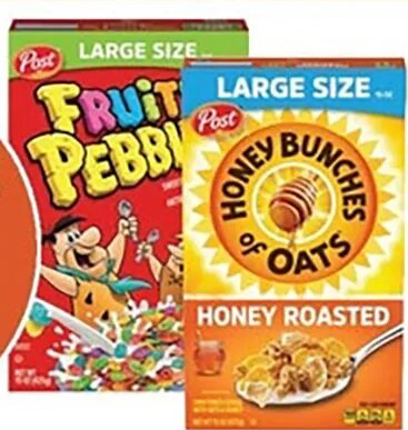 Post Large Size Cereal at Kroger