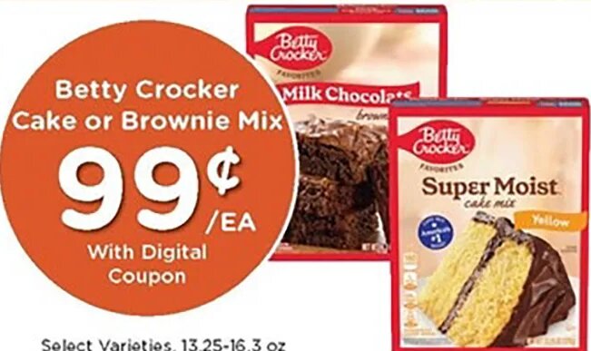 Betty Crocker Cake or Brownie Mix