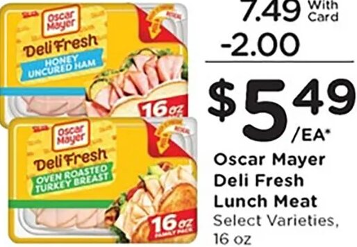 Oscar Mayer Deli Fresh Lunch Meat at Kroger