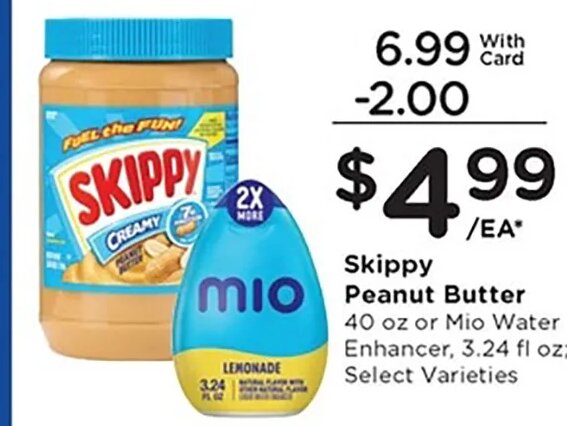 Skippy Peanut Butter or Mio Water Enhancer at Kroger