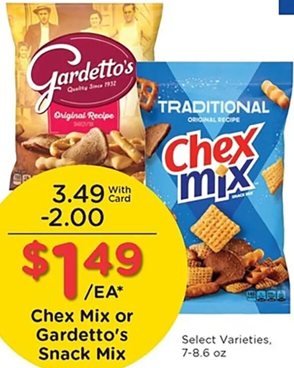 Chex Mix or Gardetto's Snack Mix