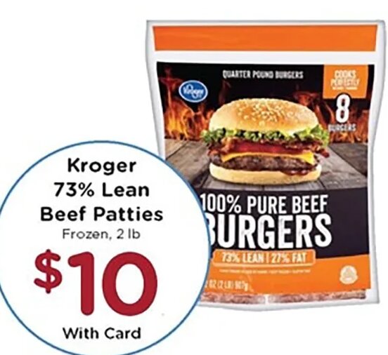 Kroger 73% Lean Beef Patties