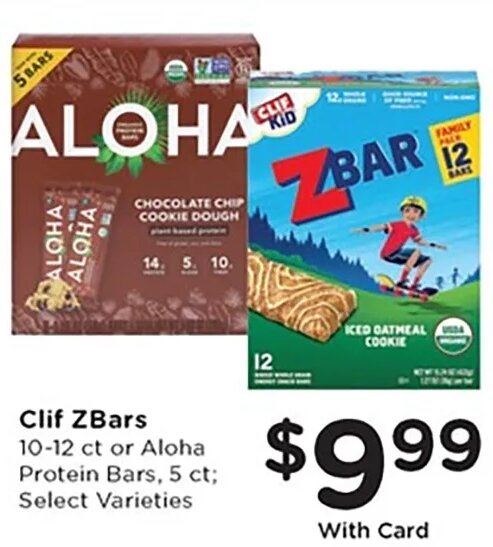 Clif ZBars or Aloha Protein Bars