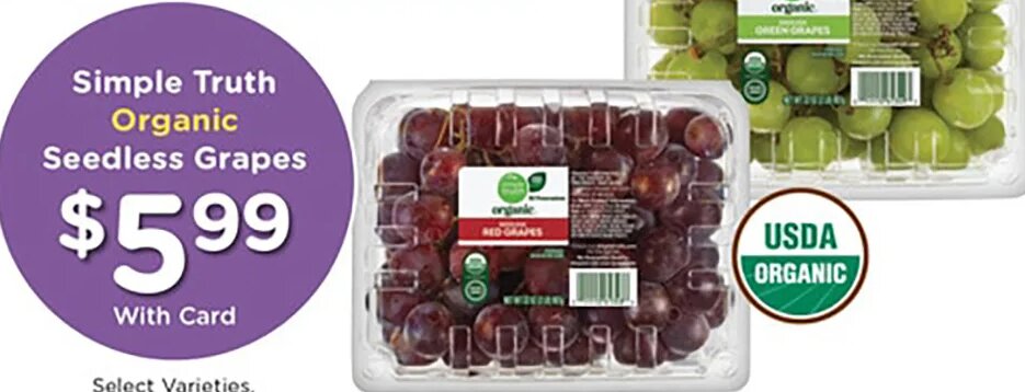 Simple Truth Organic Seedless Grapes at Kroger