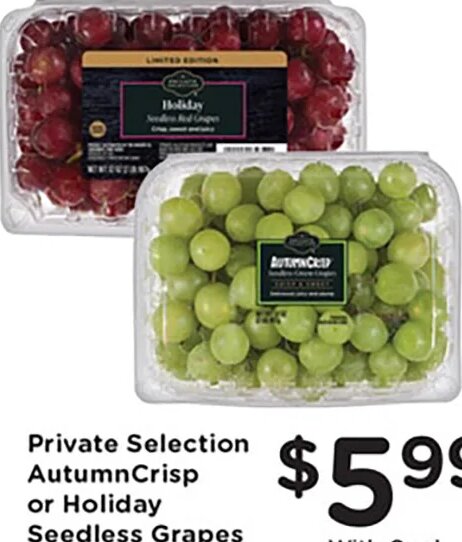 Private Selection AutumnCrisp or Holiday Seedless Grapes at Kroger