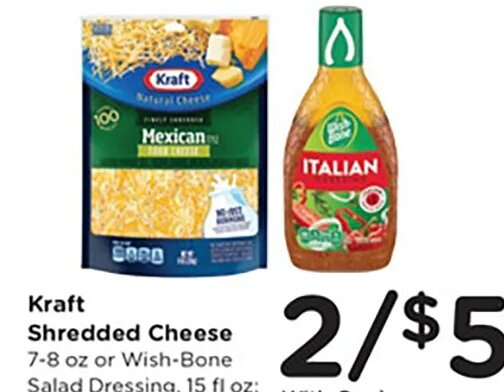 Kraft Shredded Cheese or Salad Dressing at Kroger