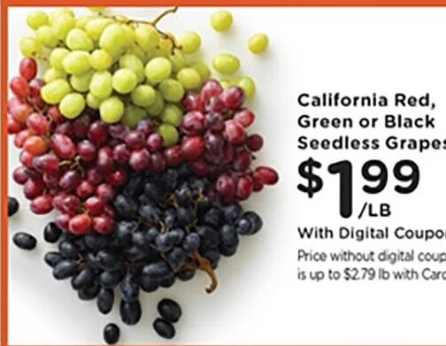 California Red, Green or Black Seedless Grapes at Kroger