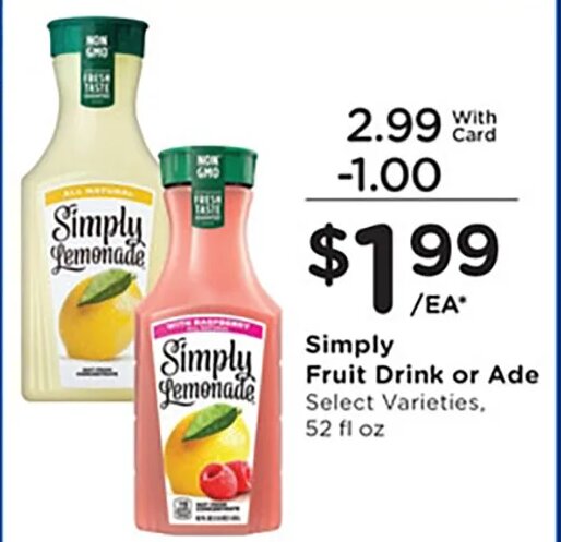 Simply Fruit Drink or Ade