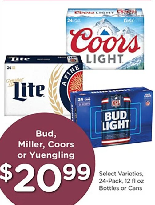 Bud, Miller, Coors or Yuengling at Kroger
