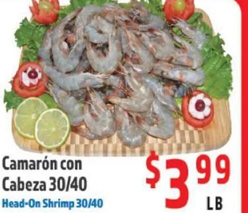 Camarón con Cabeza 30/40