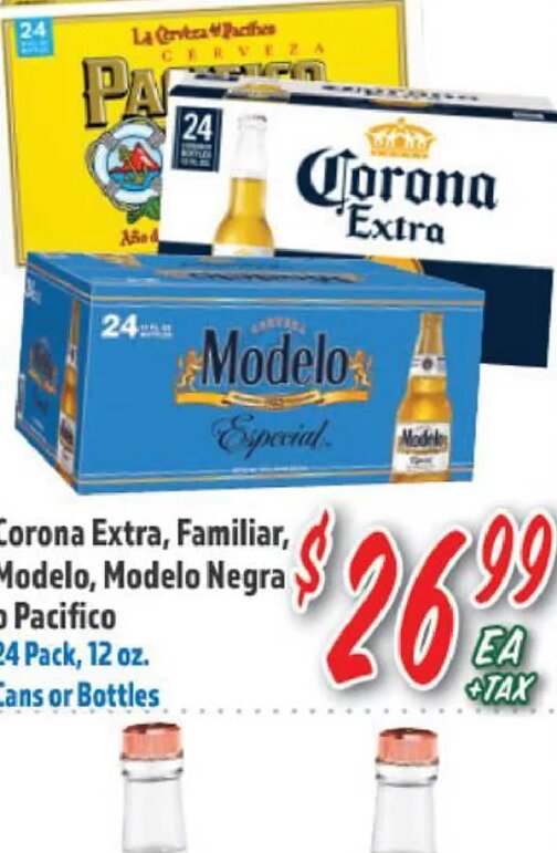 Corona Extra, Familiar, Modelo, Modelo Negra o Pacifico at La Bonita