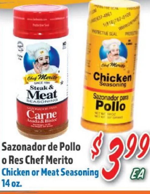 Sazonador de Pollo o Res Chef Merito