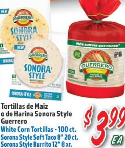 Tortillas de Maiz o de Harina Sonora Style