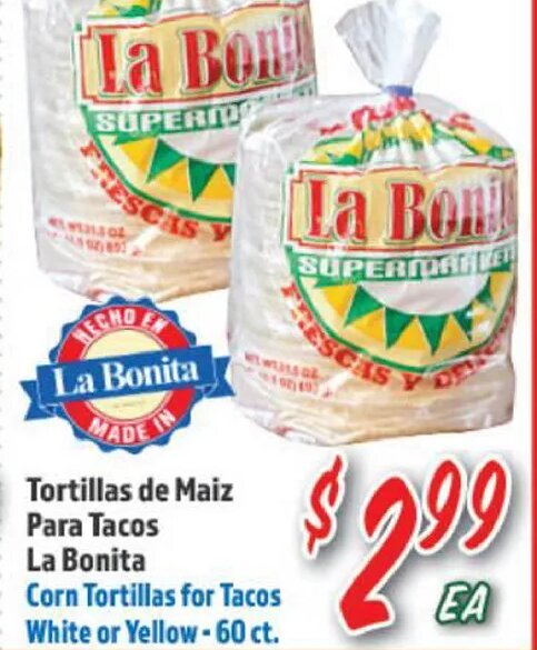 Tortillas de Maiz La Bonita at La Bonita