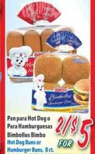 Pan para Hot Dog o Para Hamburguesas Bimbo at La Bonita
