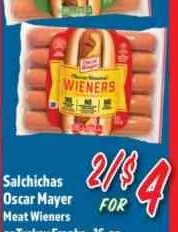 Salchichas Oscar Mayer Meat Wieners or Turkey Franks at La Bonita