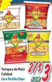 Totopos de Maiz Calidad at La Bonita