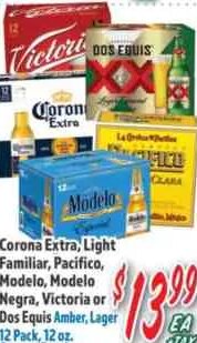 Corona Extra, Light Familiar, Pacifico, Modelo, Modelo Negra, Victoria or Dos Equis at La Bonita