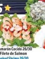 Camarón Cocido 26/30 o Filete de Salmon
