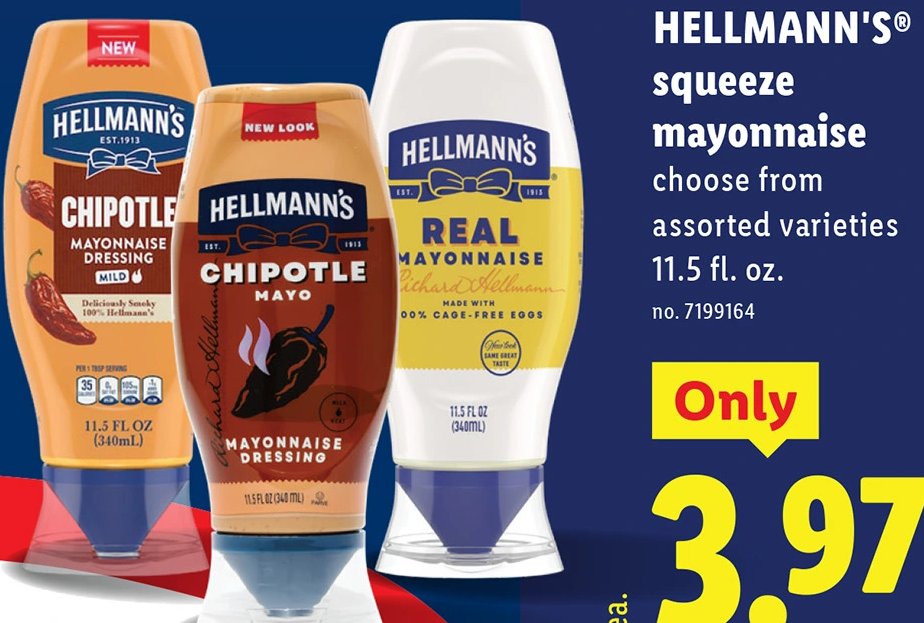 HELLMANN'S® squeeze mayonnaise at Lidl