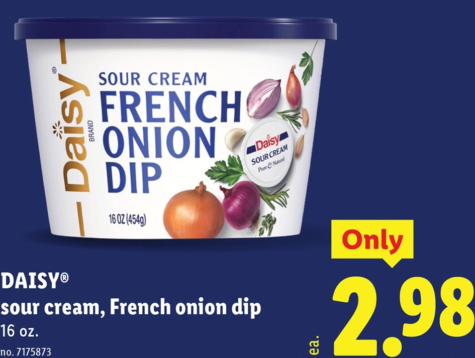 DAISY sour cream, French onion dip