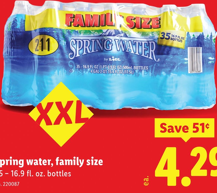 spring water, family size