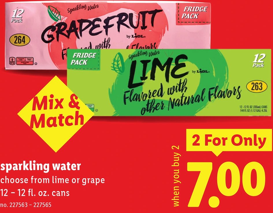 sparkling water at Lidl