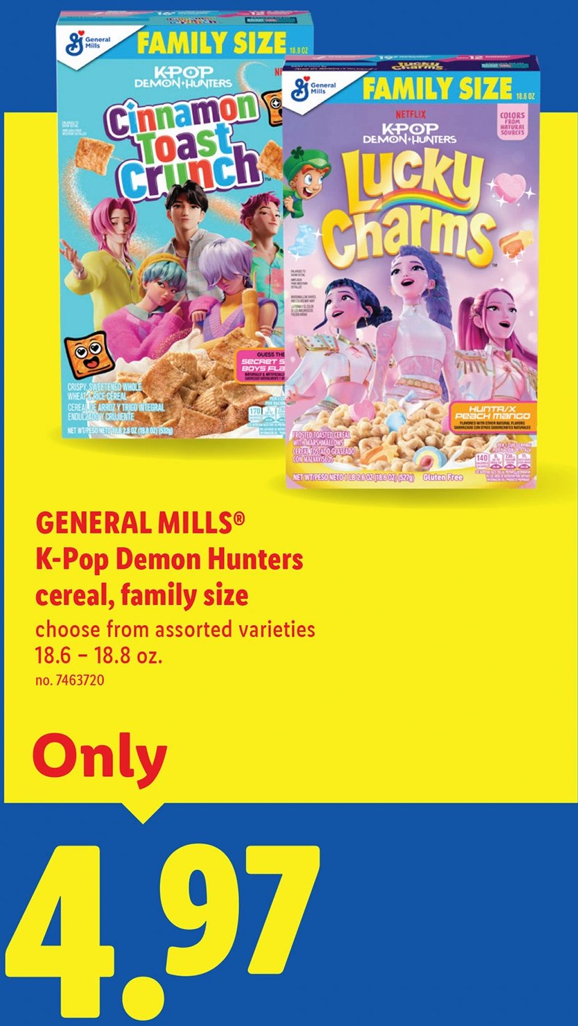GENERAL MILLS K-Pop Demon Hunters cereal, family size