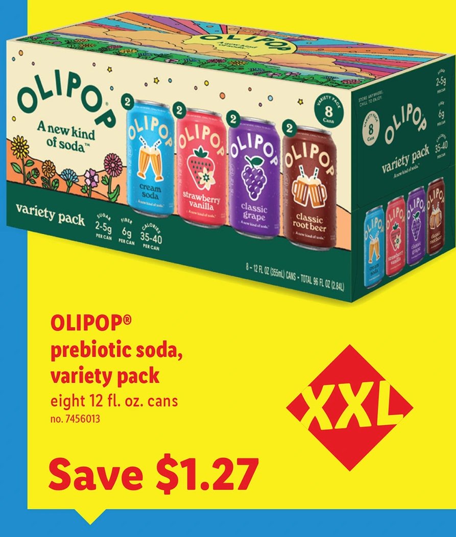OLIPOP prebiotic soda, variety pack