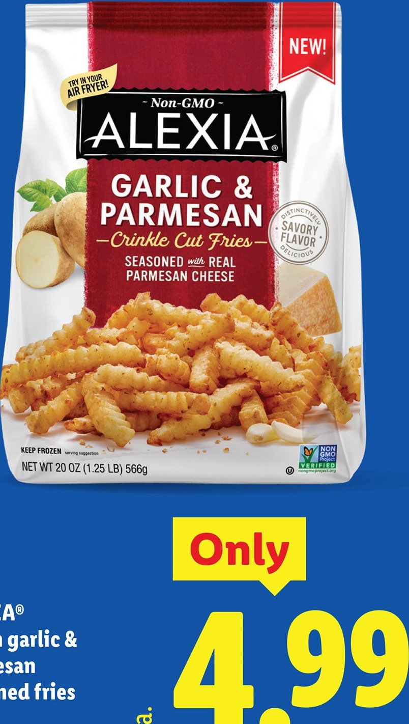 ALEXIA® frozen garlic & parmesan seasoned fries