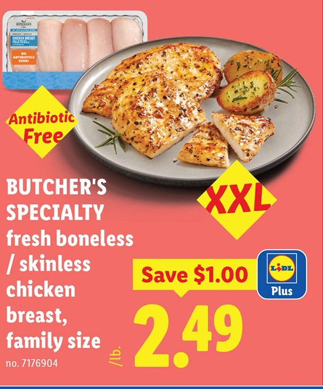 BUTCHER'S SPECIALTY fresh boneless / skinless chicken breast, family size