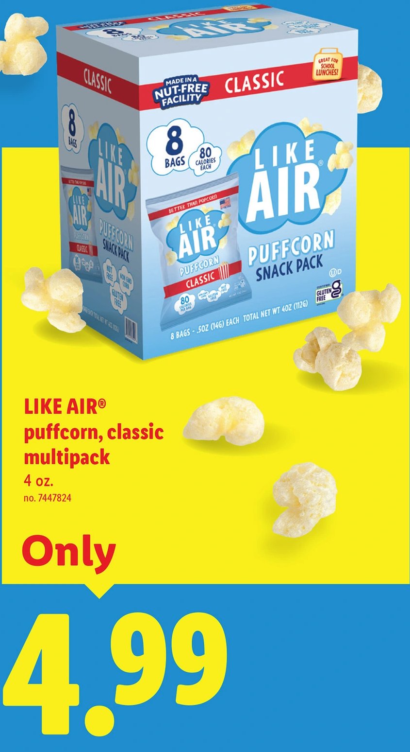 LIKE AIR® puffcorn, classic multipack