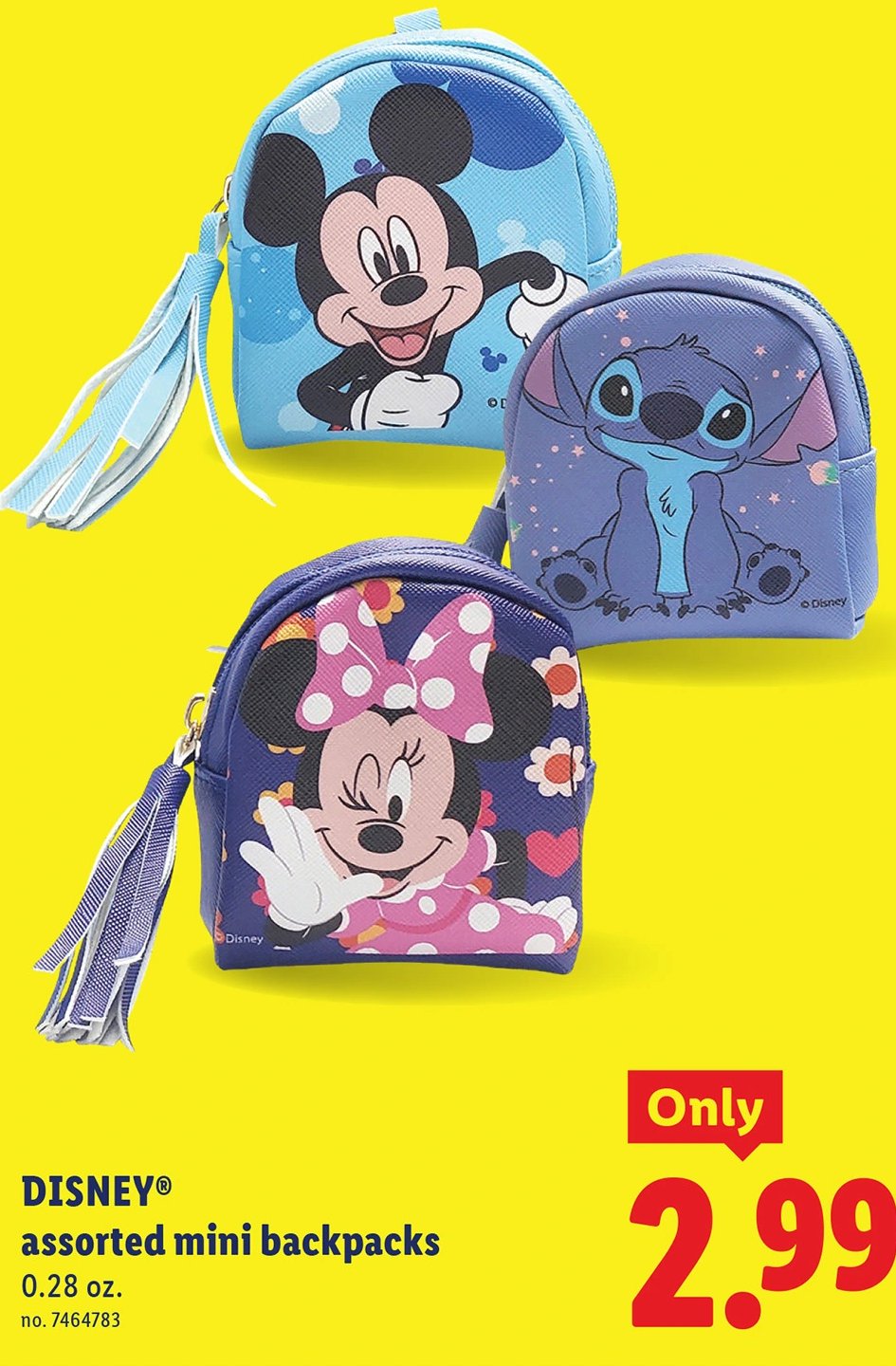 DISNEY® assorted mini backpacks