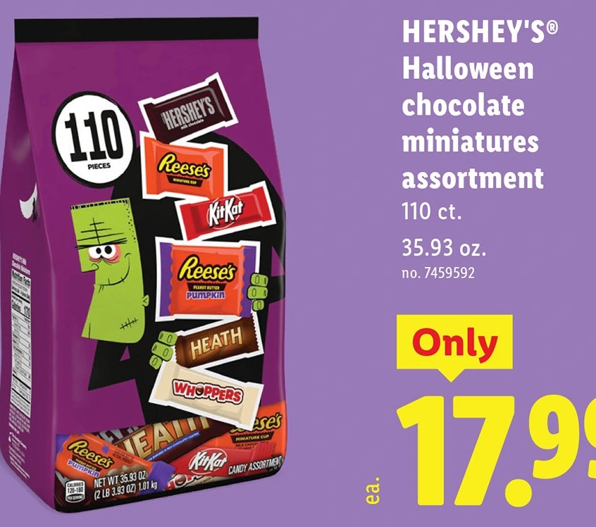 HERSHEY'S® Halloween chocolate miniatures assortment at Lidl